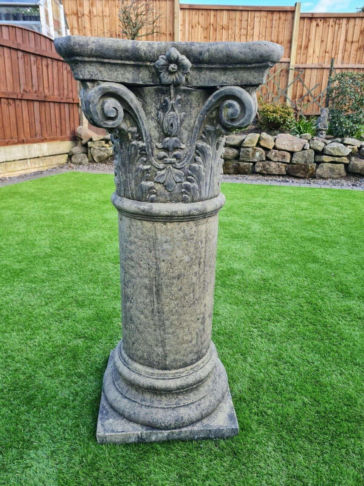 Vintage Large Corinthian Column English Country Stone photo furniture