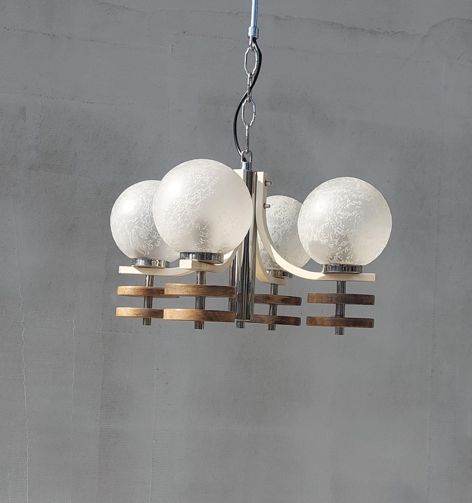 Sputnik Chandelier, Space Age Chandelier, Retro Chandelier, Retro Lighting, Mid Century Pendant Lamp, Mcm, Geometrical Atomic Light, 1970's photo Lighting