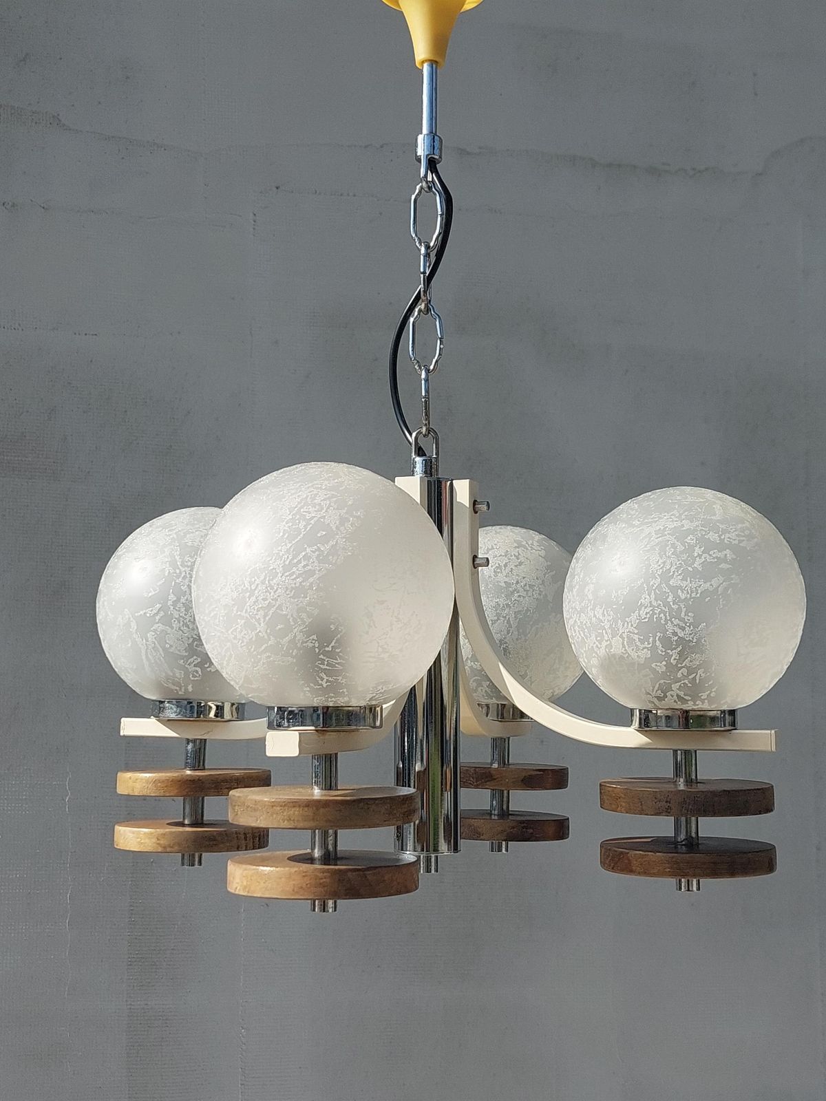Sputnik Chandelier, Space Age Chandelier, Retro Chandelier, Retro Lighting, Mid Century Pendant Lamp, Mcm, Geometrical Atomic Light, 1970's photo vintage
