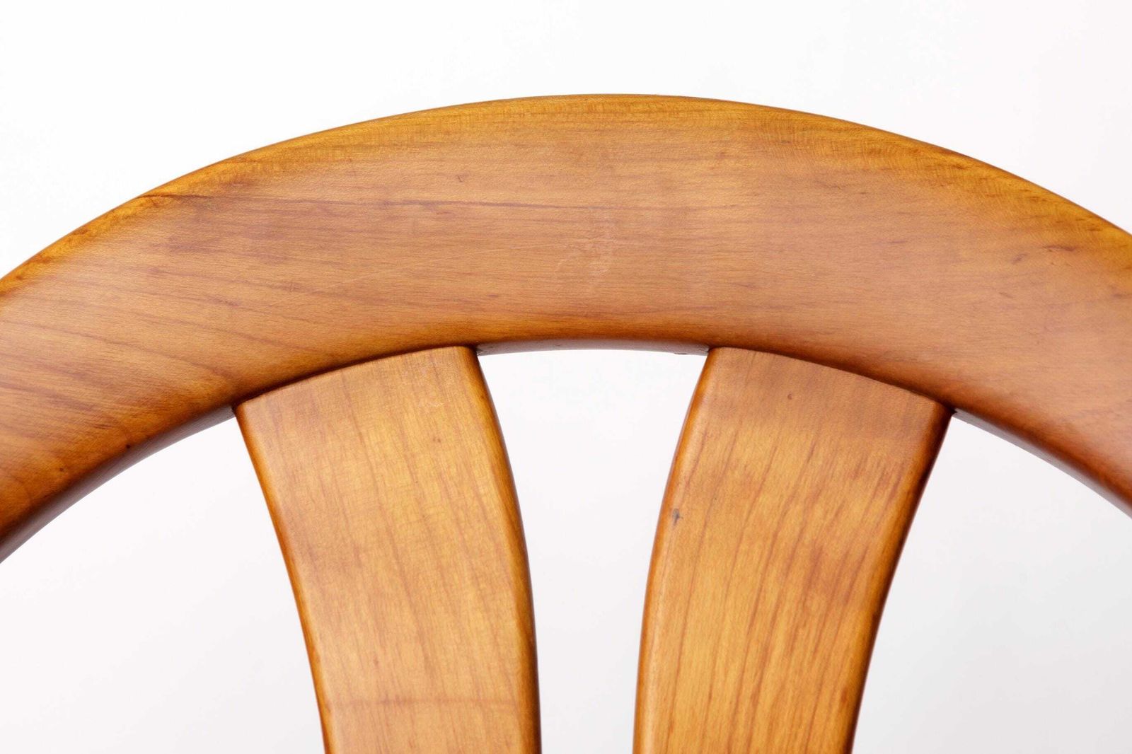 Set Of 4 Vintage Dining Chairs By Lübke – Germany 1970s – Cherrywood & Gray Upholstery photo vintage