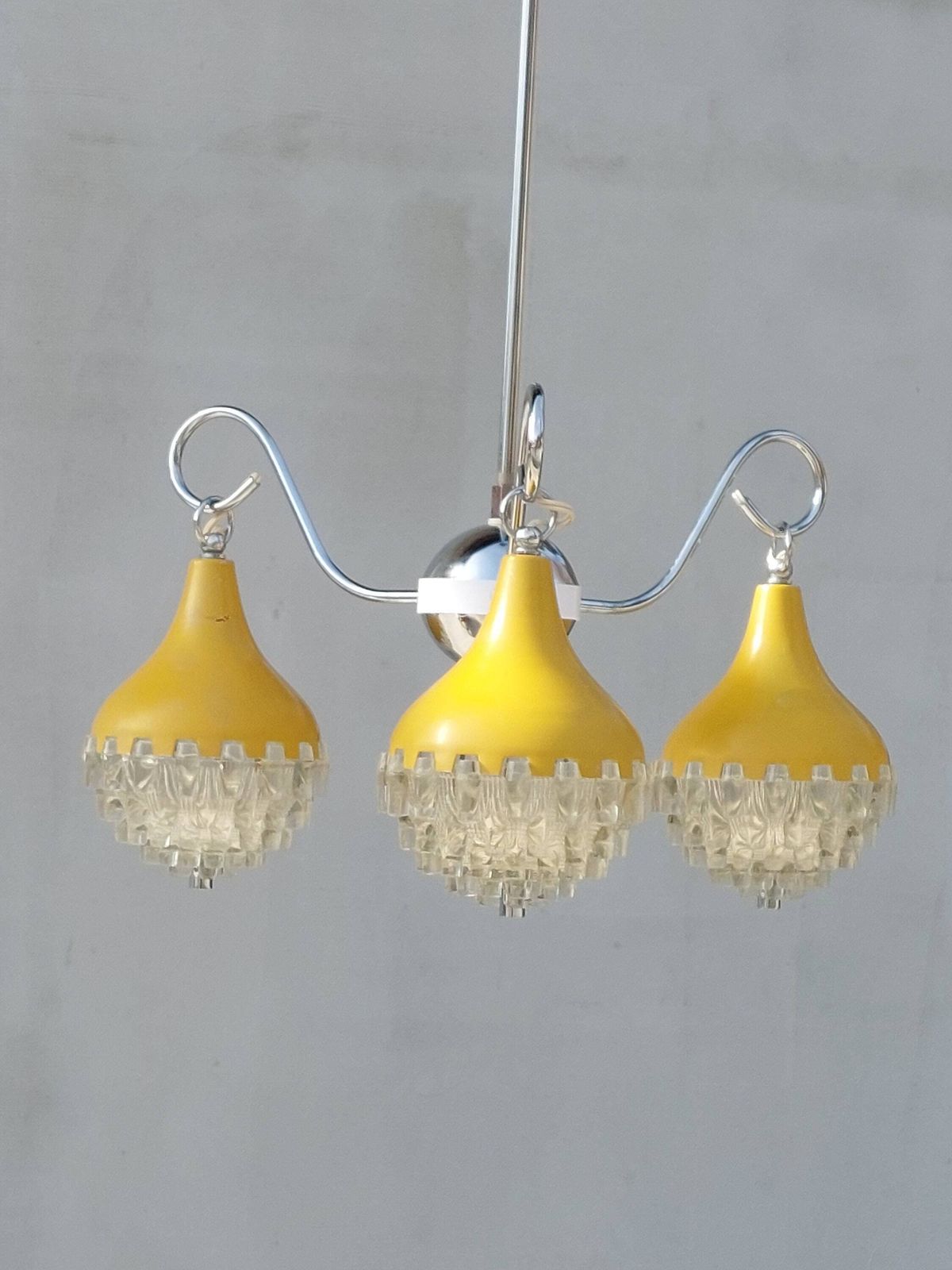Retro Pendant Lamp /Retro Ceiling Light/Space Age Pendant Lamp/Space Age Chandelier/Mcm Pendant Lamp/Vintage Chandelier/Pineapple Shape/70's photo for sale