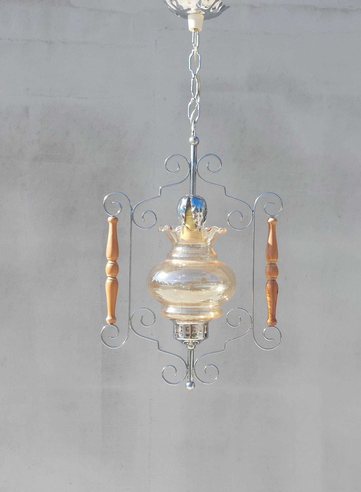 Vintage Chandelier, Vintage Pendant Light, Mid Century Modern Chandelier, Mid Century Hanging Light, Italian Pendant Lamp, Italy, 1970's photo furniture