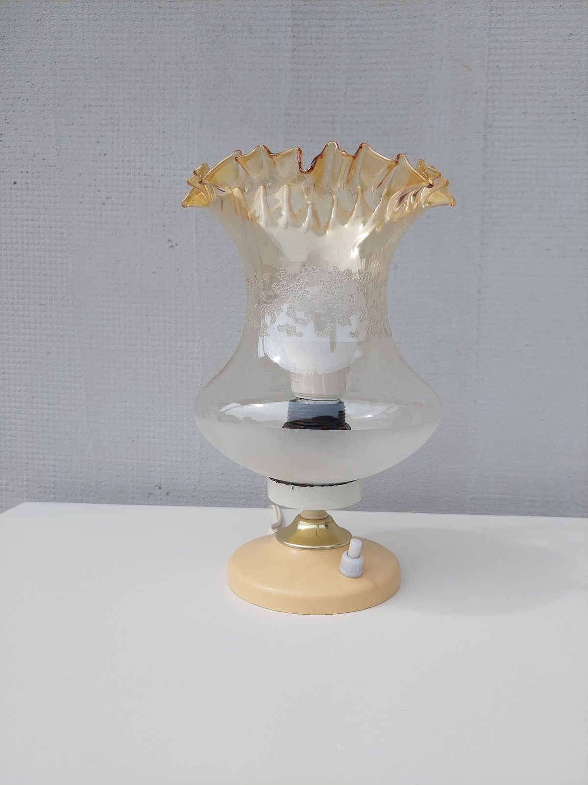 Vintage Table Lamp /Vintage Elegant Bedside Lamp / Mid Century Modern Table Lamp / Special Glass Table Lamp / 1970s photo Lighting