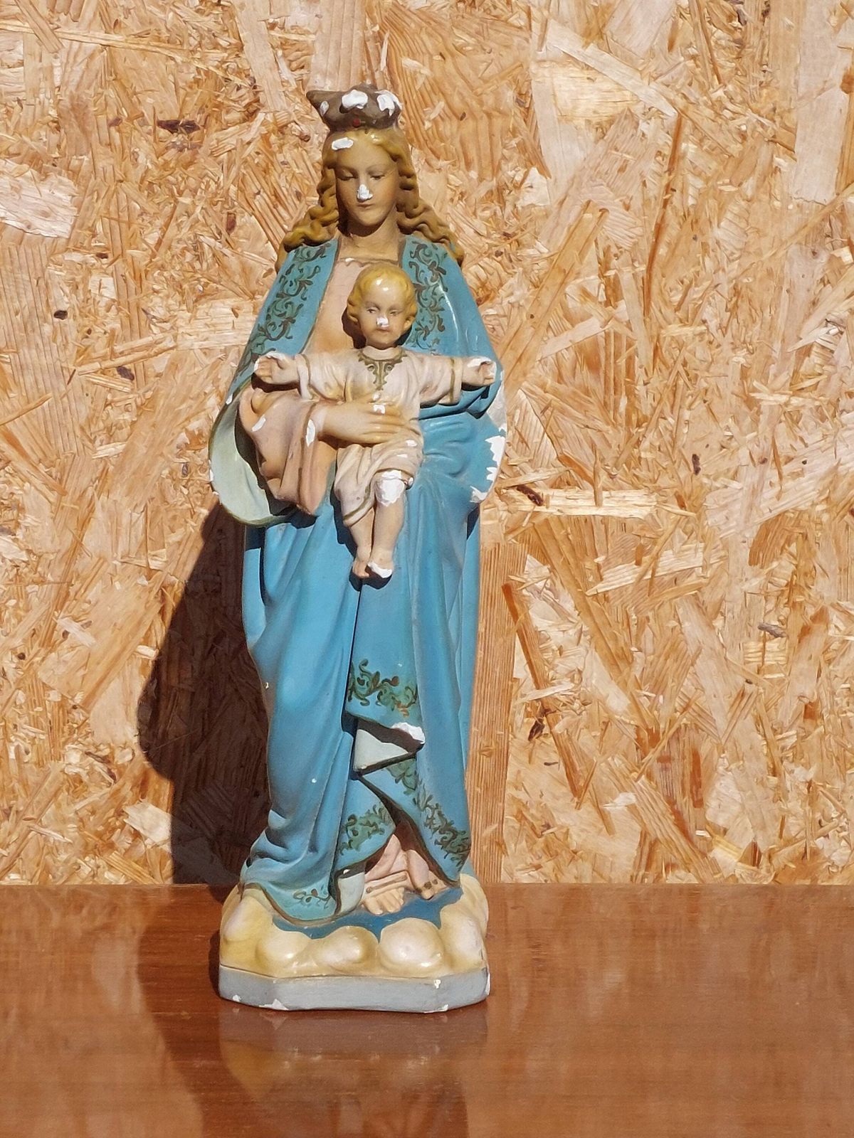 Antique Santa Maria With Jesus Statue,Antique Virgin Mary With Jesus, Antique Mother Mary Statue, Antique Religious Statue,Europe, 1908 1915