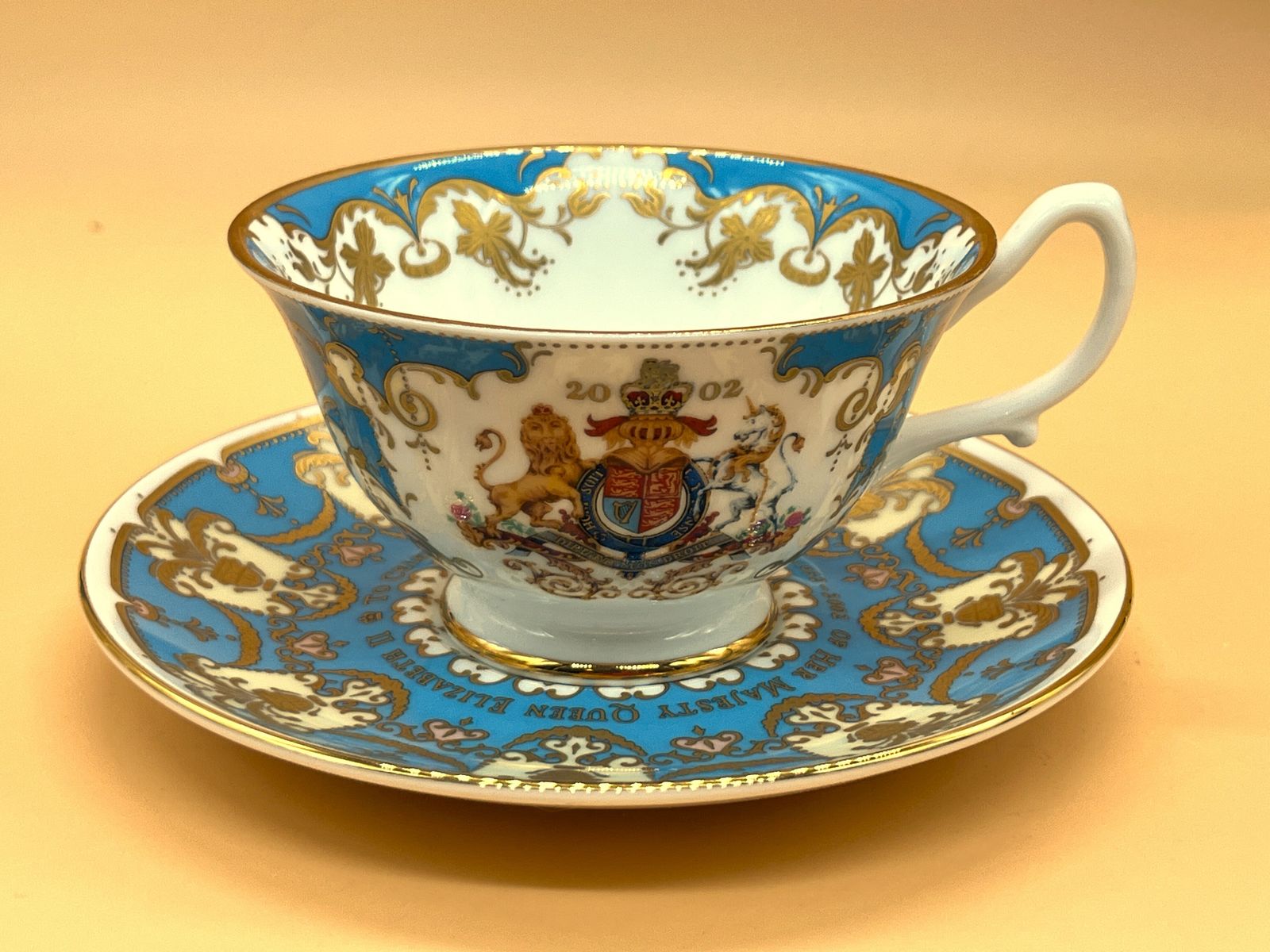 photo for sale Royal Collection Queen Elizabeth Ll Golden Jubilee 1952   2002 Tea Cup And Saucer Duo In Original Box And Packaging.