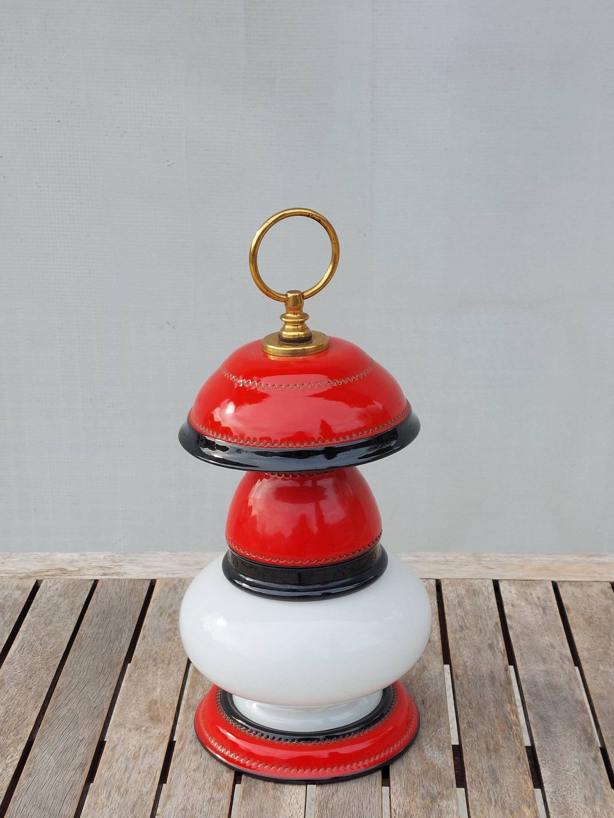 Retro Glass Table Lamp, Space Age Desk Lamp, Pop Art, Mid Century Modern, 70's photo vinterior