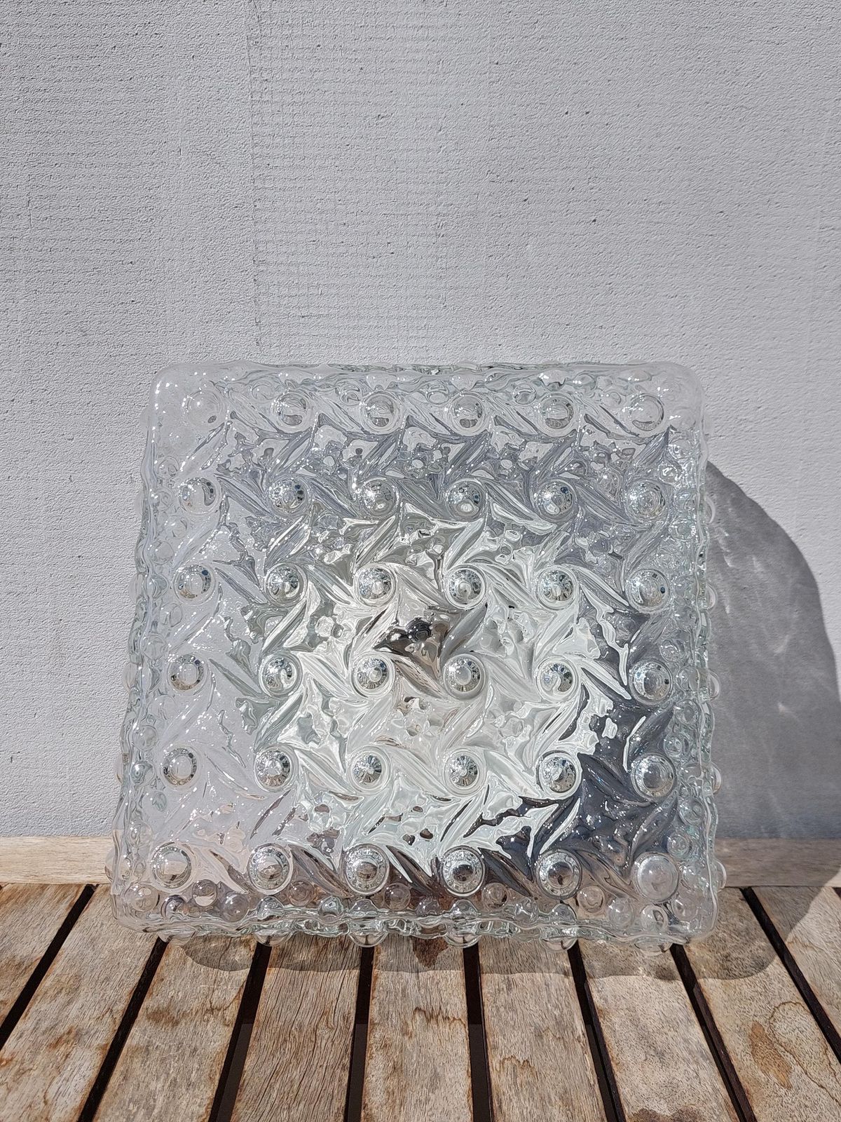Mid Century Bubble Glass Wall Lamp, Minimalist Bubble Glass Wall Sconce, Mid Century Lighting, Large Retro Wall Light, 1970"S
