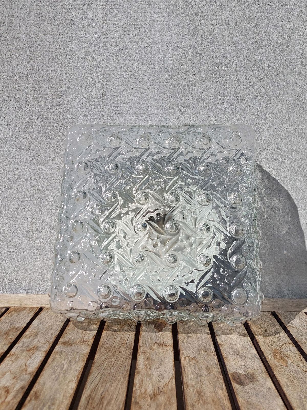 Mid Century Bubble Glass Wall Lamp, Minimalist Bubble Glass Wall Sconce, Mid Century Lighting, Large Retro Wall Light, 1970"S photo furniture