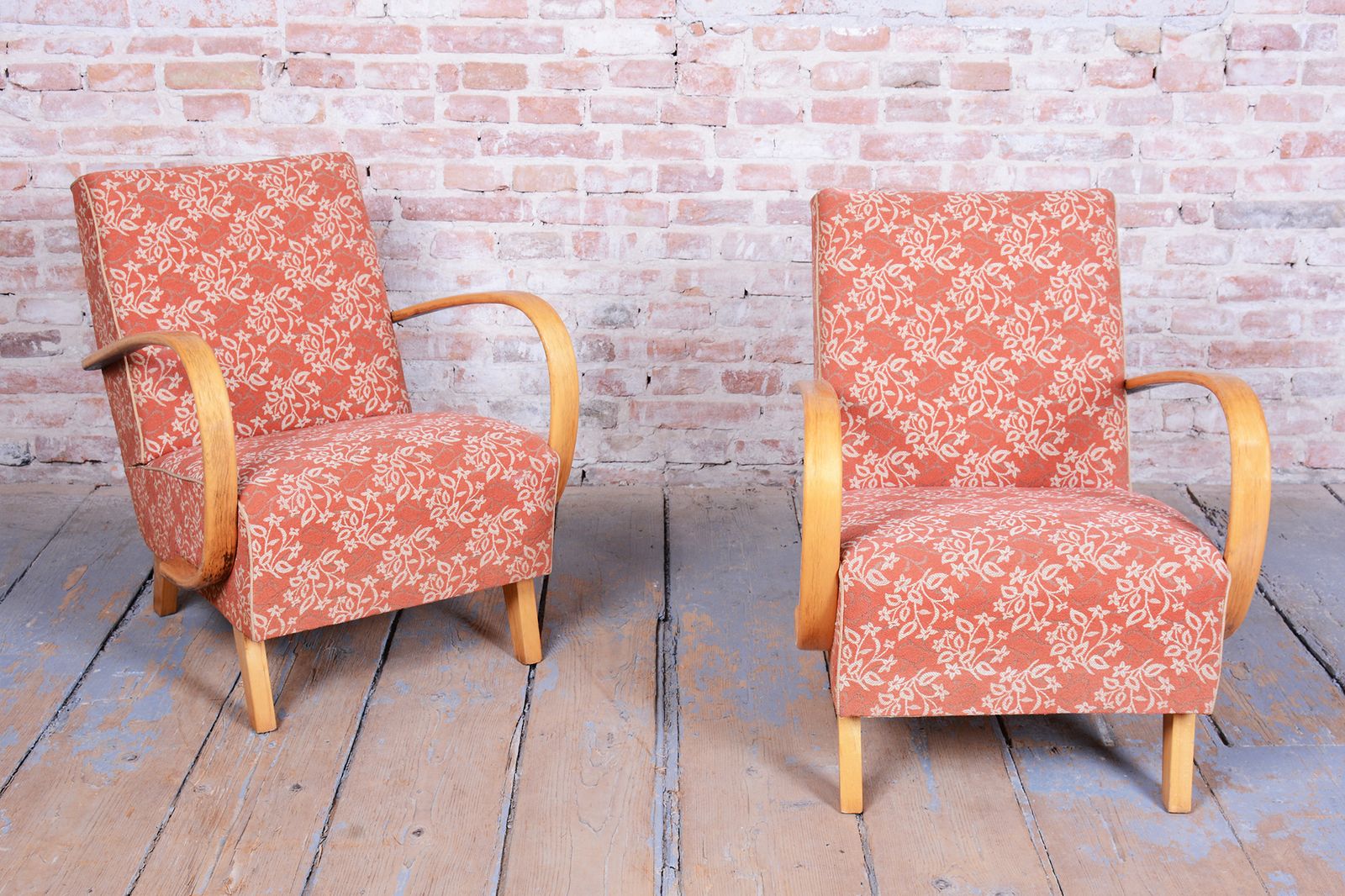 Pair Of Original Art Deco Armchairs, By J. Halabala For Up Závody, Czech, 1930s photo furniture