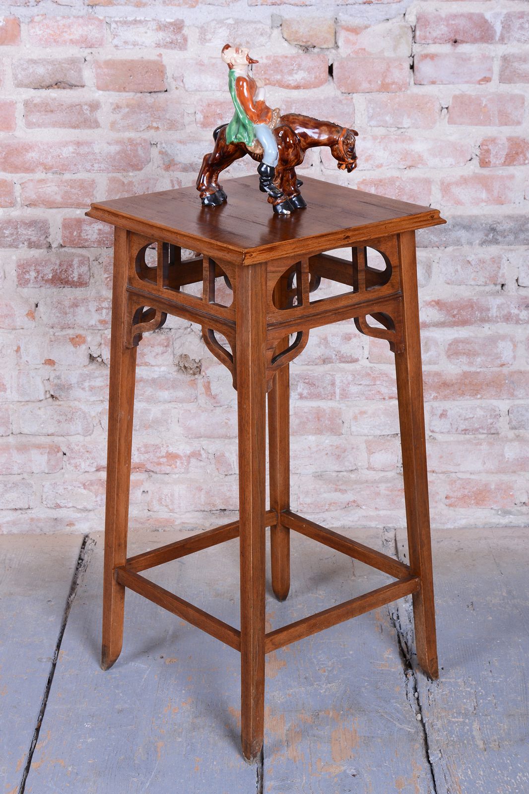 photo furniture Restored Art Nouveau Pedestal, Walnut, Revived Polish, Czech, 1900s