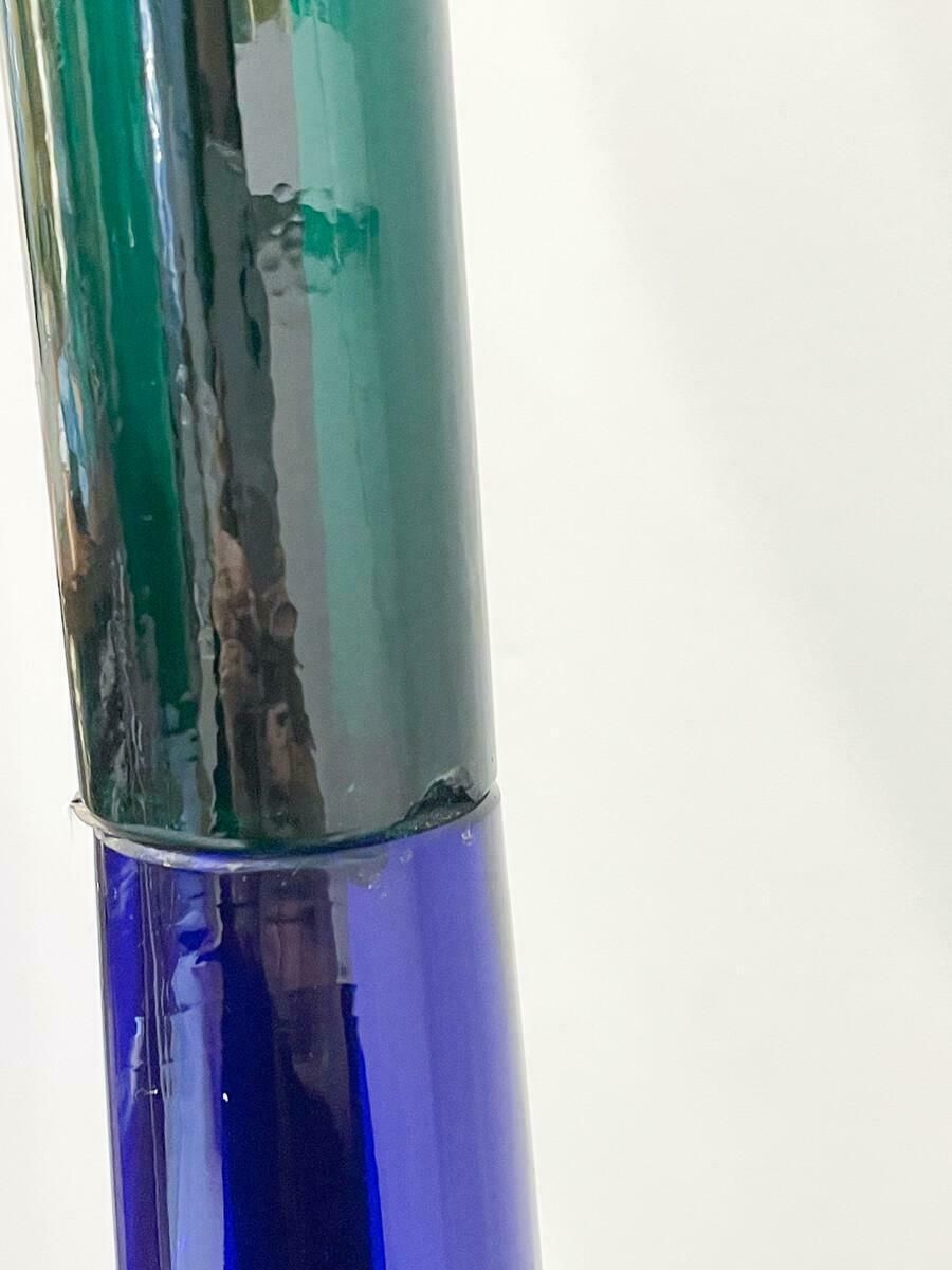 Mid Century Modern Blue And Green Murano Glass Floor Lamp By Fulvio Bianconi photo 1242.0