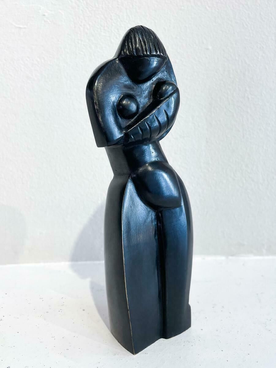 Bronze " Mother And Child" By Marthe Donas, Signed, Belgium, 1910s photo vinterior