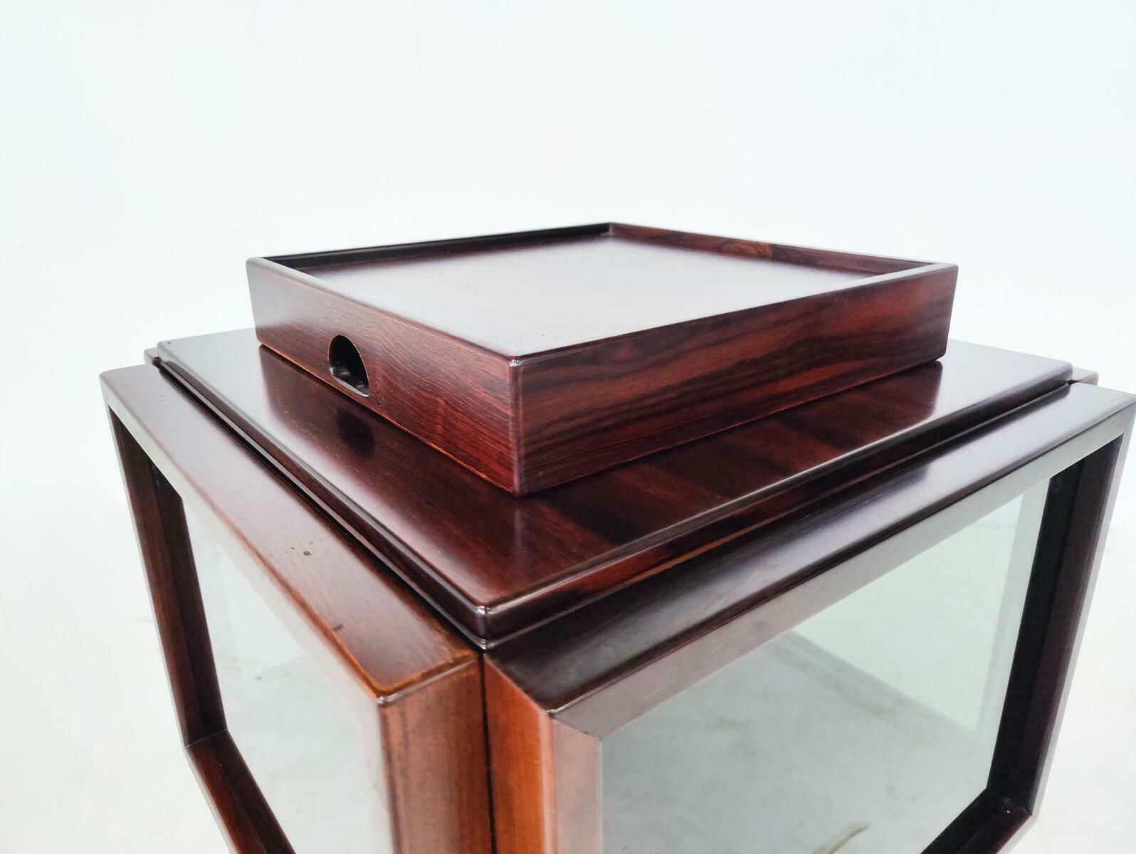 Mid Century Wooden Bar Cabinet On Wheels By Gianfranco Frattini For Bernini photo furniture