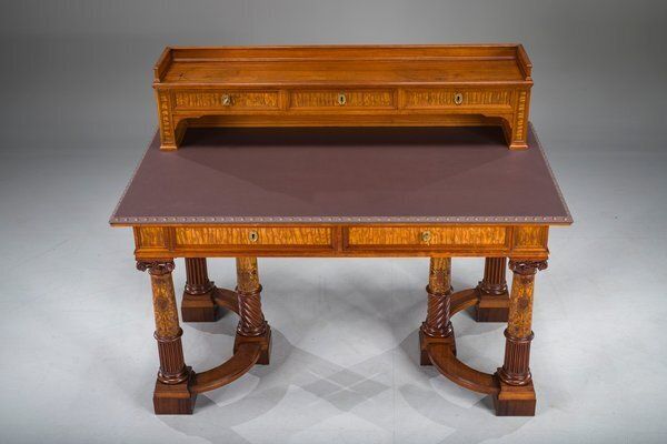 photo furniture Wilhelmine Secretary In Walnut & Exotic Veneer With Leather Top