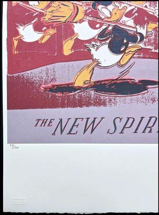 After Andy Warhol, Donald Duck Red, 1980s, Lithograph photo furniture