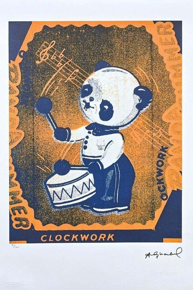 After Andy Warhol, Panda Drummer Orange , 1980s, Lithograph