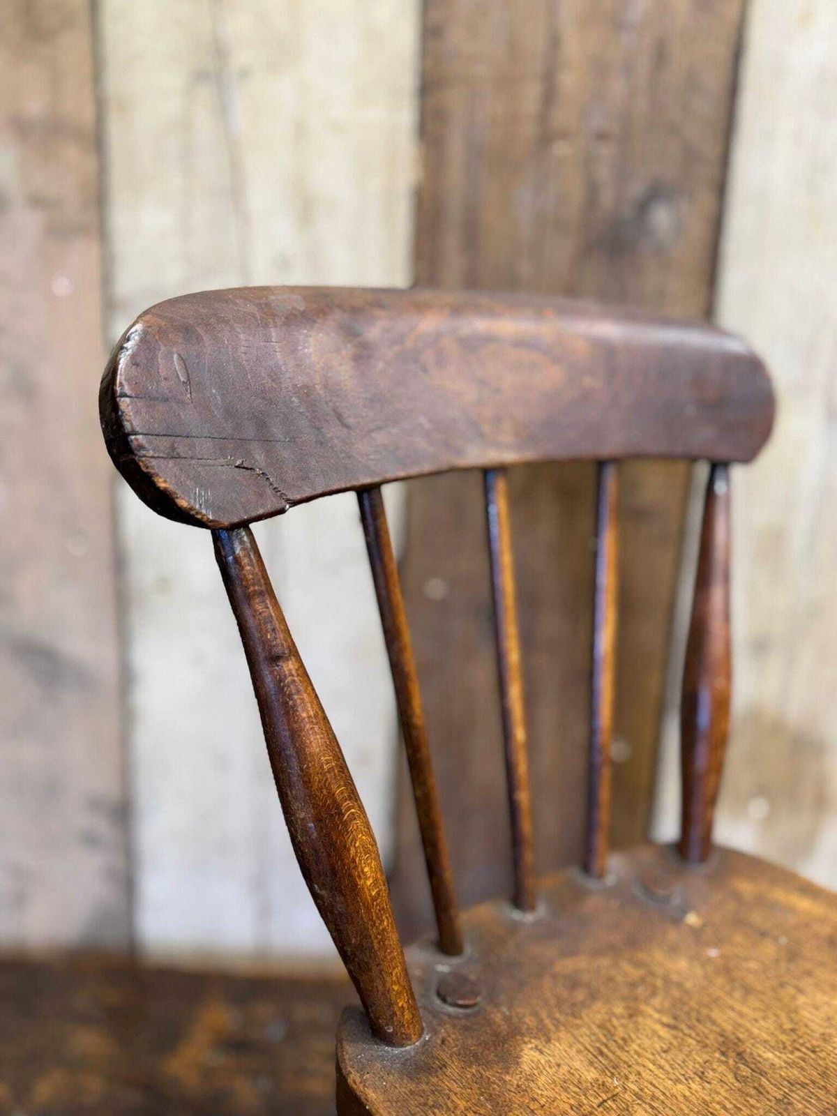 Antique Child’s Chair With Oak Seat – Nursery Book Display Plant Stand Chair A photo 153.0