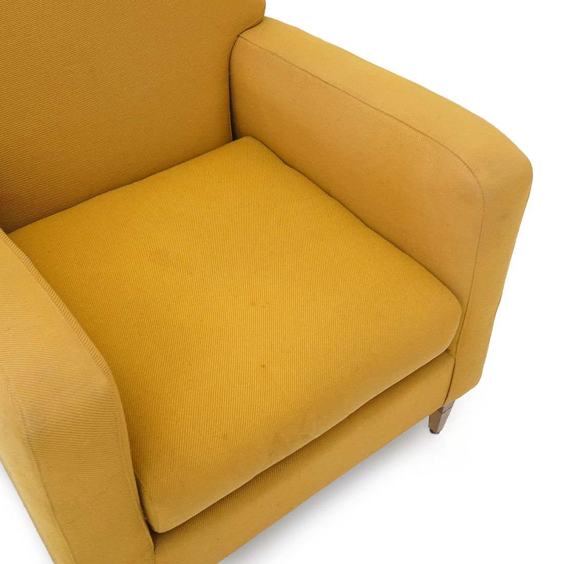 Furniture Pair Of Yellow Fabric Armchairs, 1950s photo