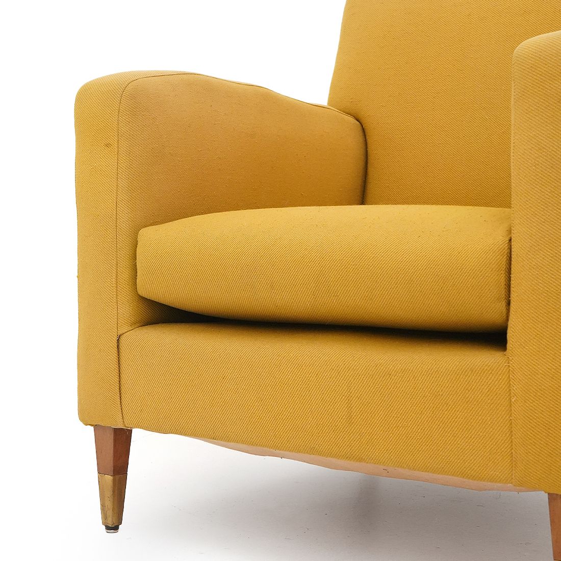 photo vinterior Pair Of Yellow Fabric Armchairs, 1950s