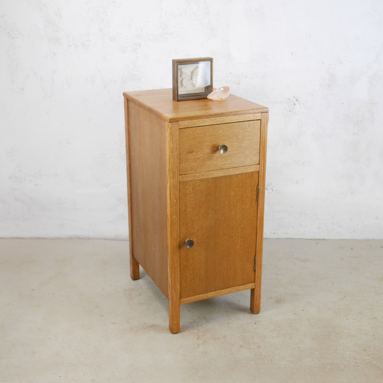Vintage Early 20th Century Oak Bedside Pot Cabinet Nightstand #102938 photo 240.0