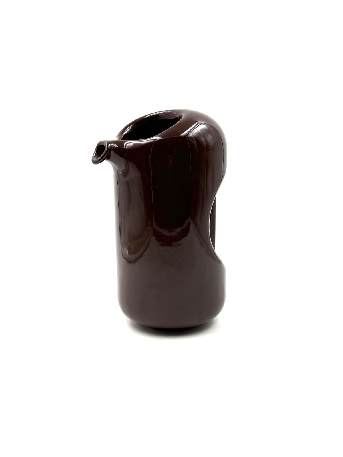 Mid Century Modern Brown Ceramic Vase / Jug, Il Picchio Italy 1970s photo vinterior
