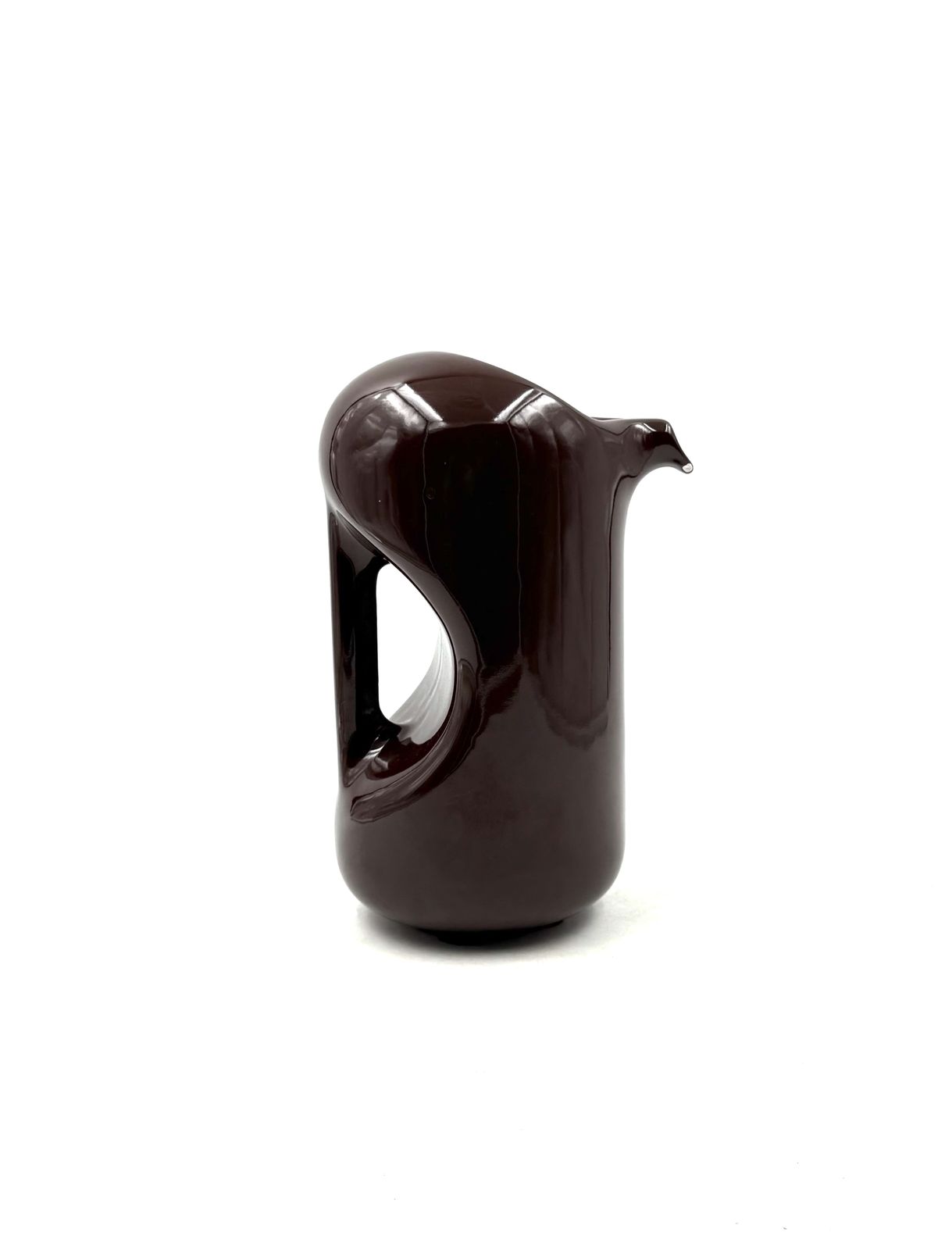 photo buy Mid Century Modern Brown Ceramic Vase / Jug, Il Picchio Italy 1970s