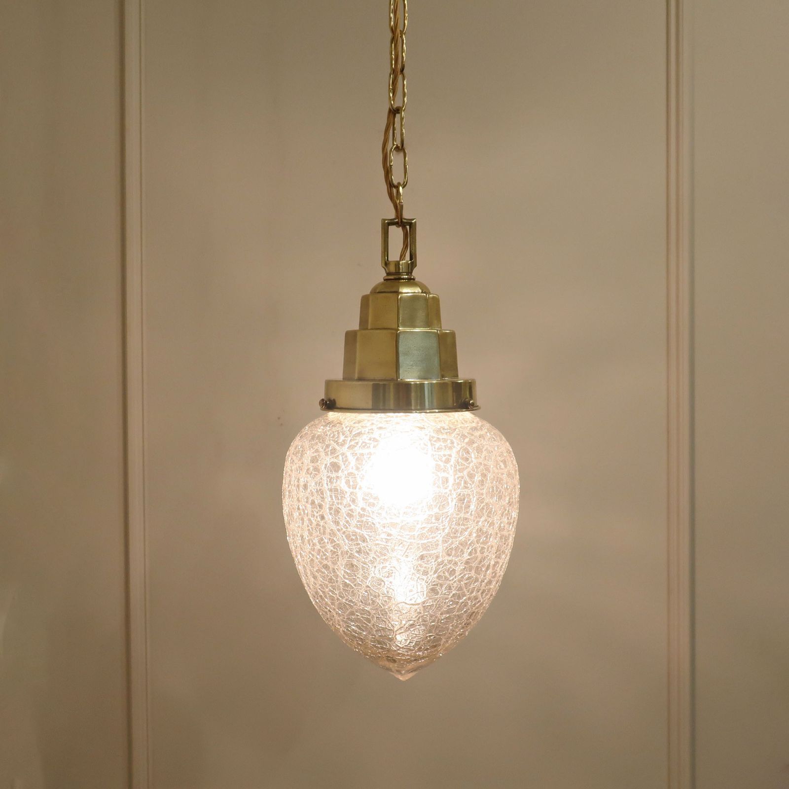 Art Deco Crackle Glass Pendant Light photo furniture