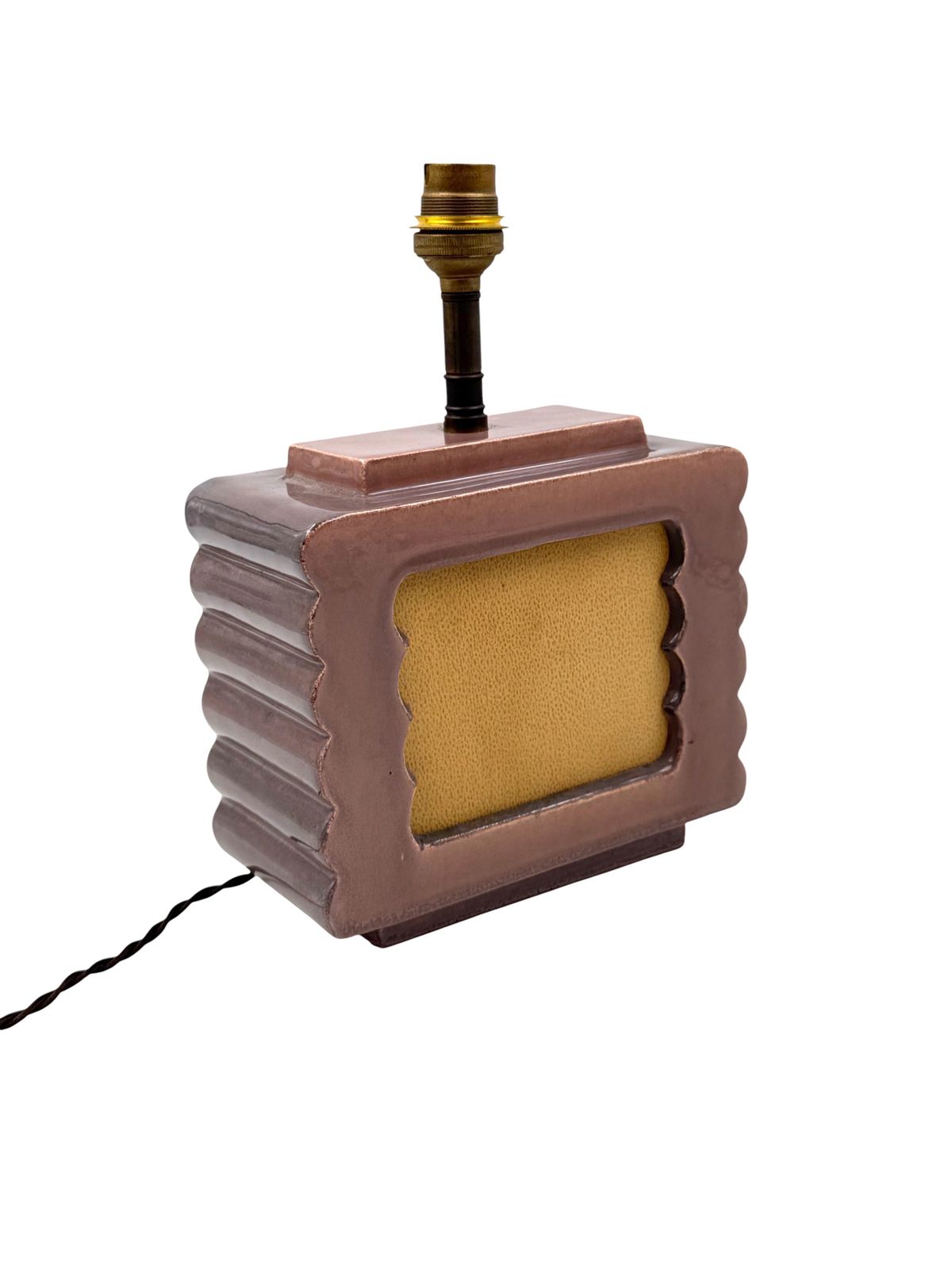 550.0 Art Deco Ceramic Table Lamp, Andre Fau Boulogne France Circa 1940s photo