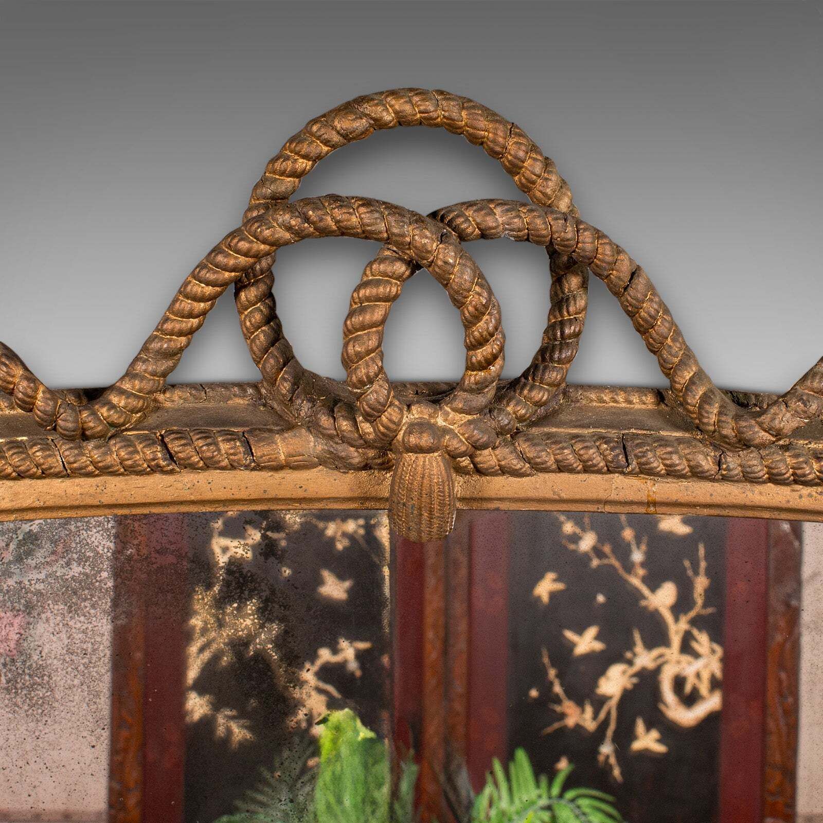Large Antique Overmantle Mirror, English, Giltwood, Nautical Taste, Victorian photo 1989.0