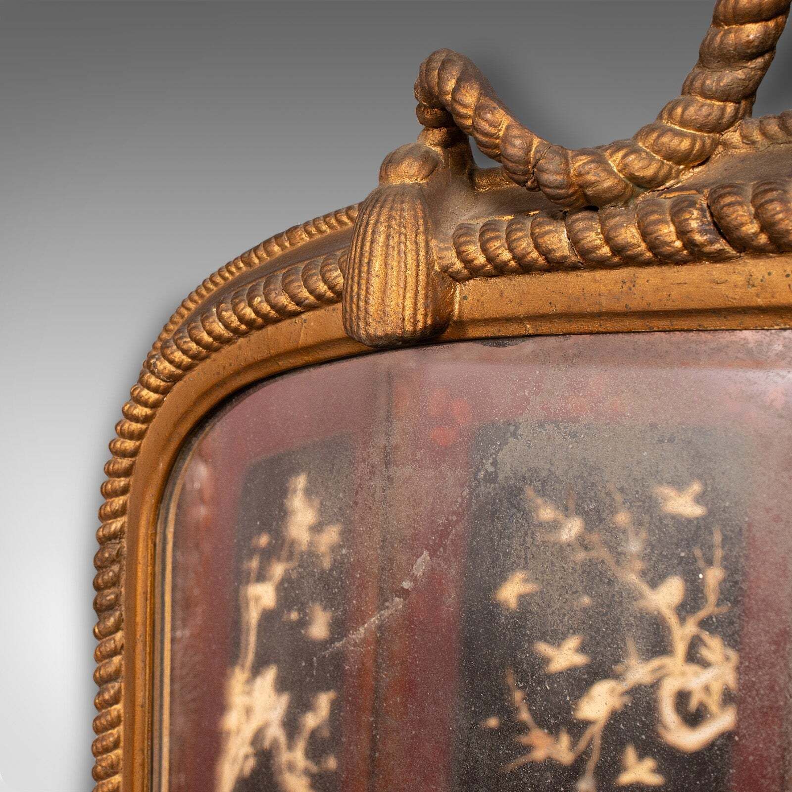 Large Antique Overmantle Mirror, English, Giltwood, Nautical Taste, Victorian photo vinterior