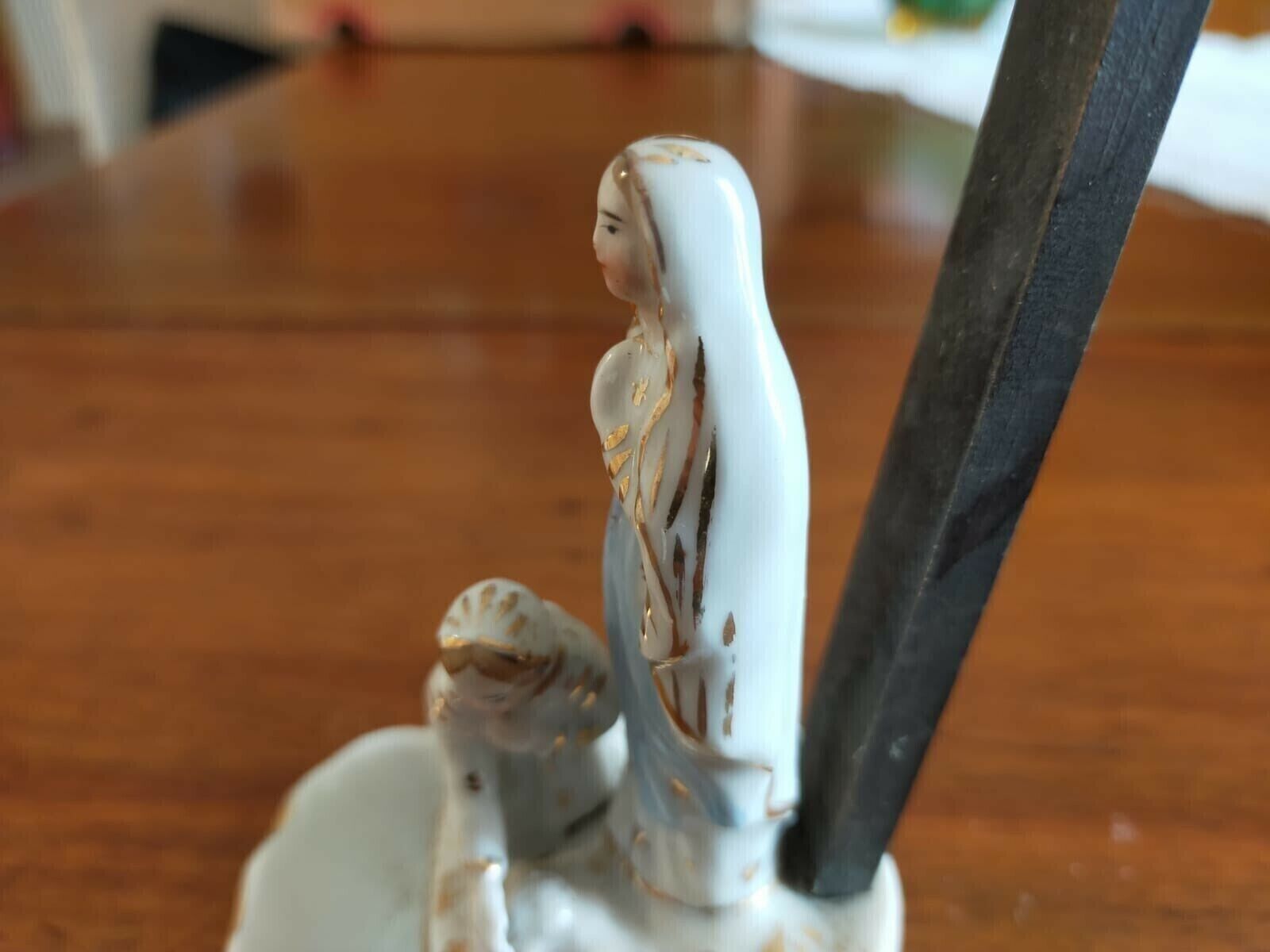 Antique Porcelain Christ Crucified Water Sanctuary photo Home Decor