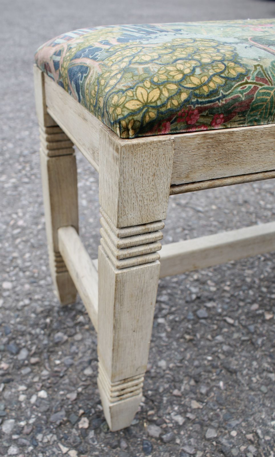 Antique Bleached Oak School Bench photo vintage