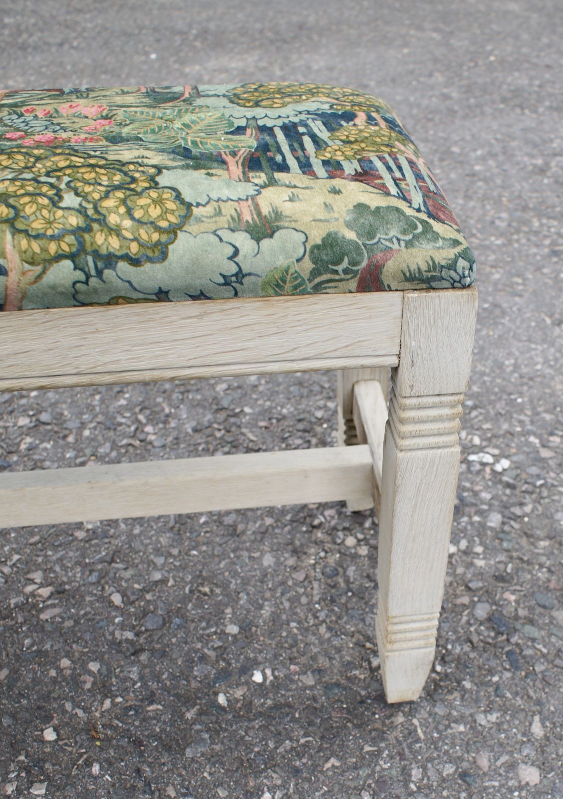 photo for sale Antique Bleached Oak School Bench