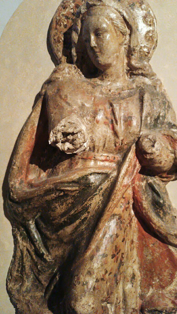 Madonna In Papier Mâché And Stucco 18th Century Italy photo Home Decor