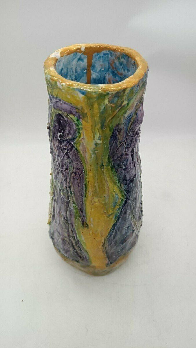 Figurative Art Majolica Vase Dated 1957 Signed Agostino Pastene   Rapallo (1907 ?) photo Home Decor