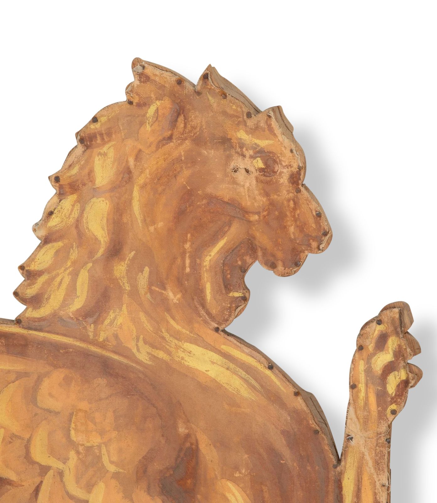 Pair Of 19th Century French Canvas Lion Wall Props photo for sale