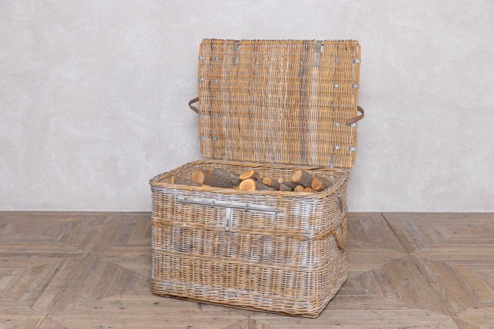 Vintage 1930's Wicker Laundry Basket photo for sale
