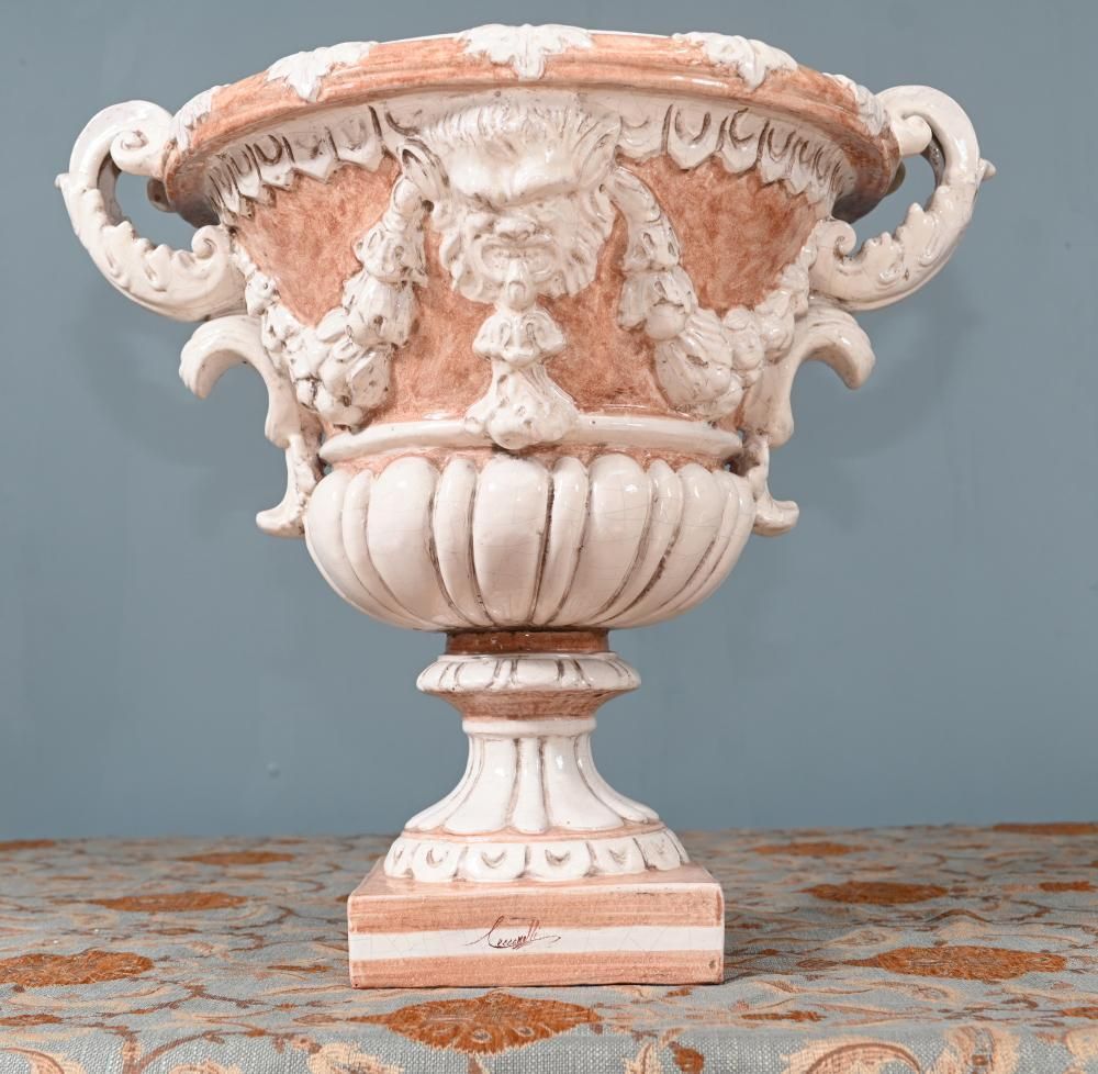 Grand Tour Italian Planter Urn Terracotta Jardiniere photo vinterior