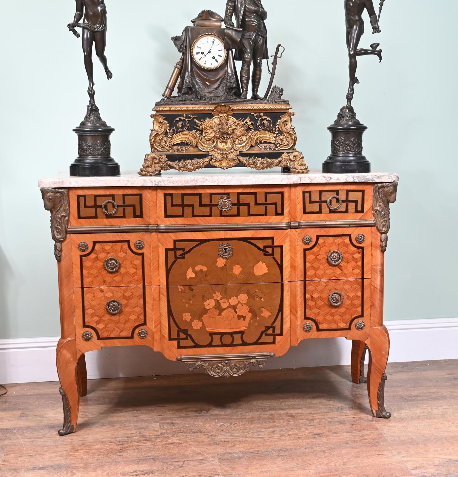 Louis XV Commode Chest Marquetry Inlay 1880 photo for sale