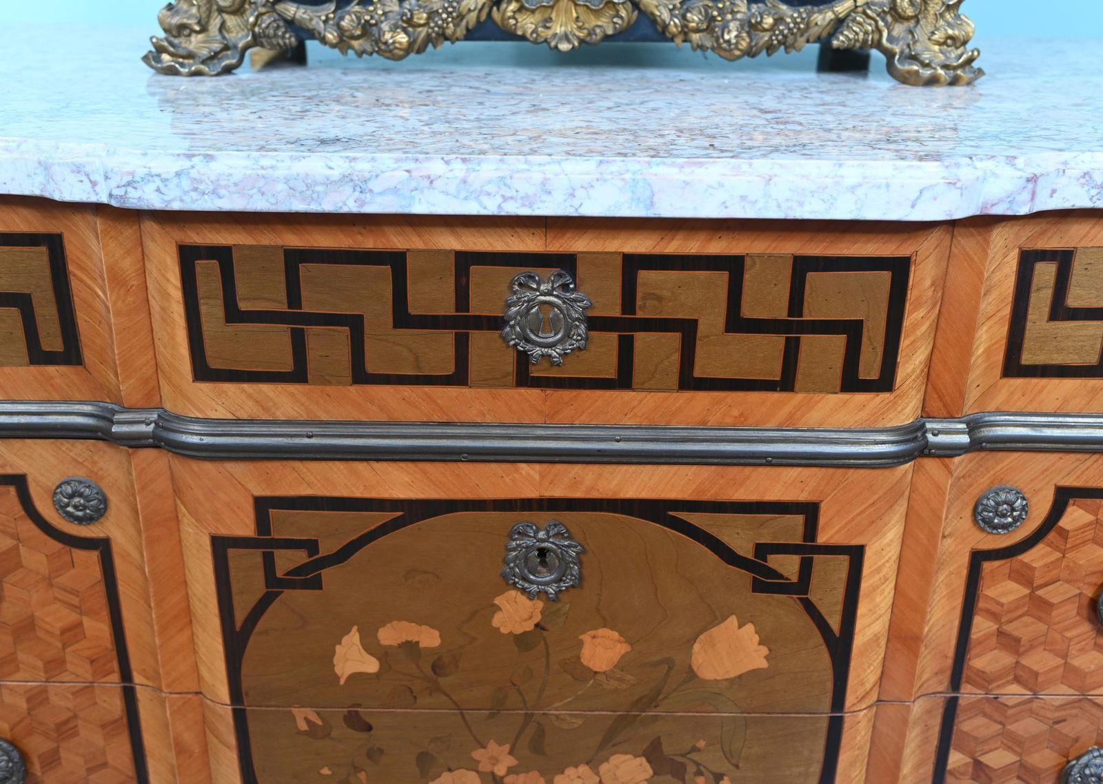 Louis XV Commode Chest Marquetry Inlay 1880 photo buy