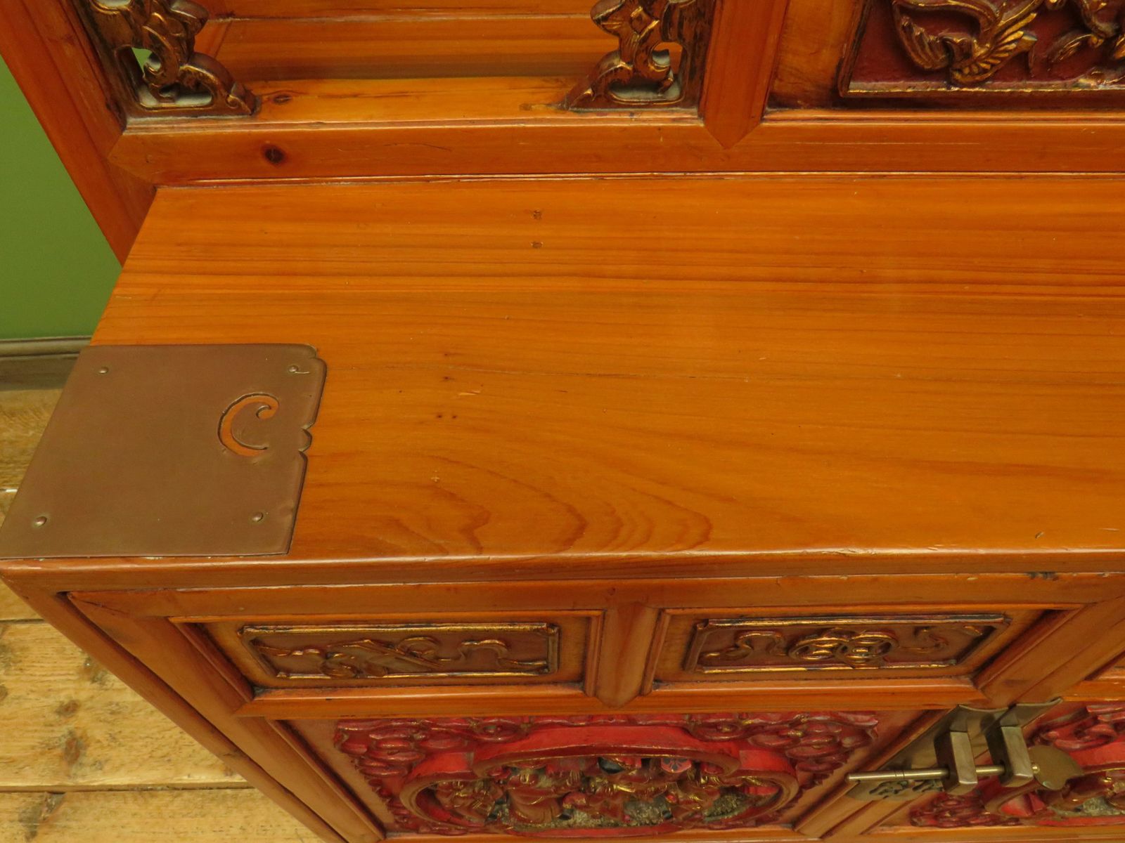 Chinese Wedding Cabinet With Ornate Carvings photo 495.0