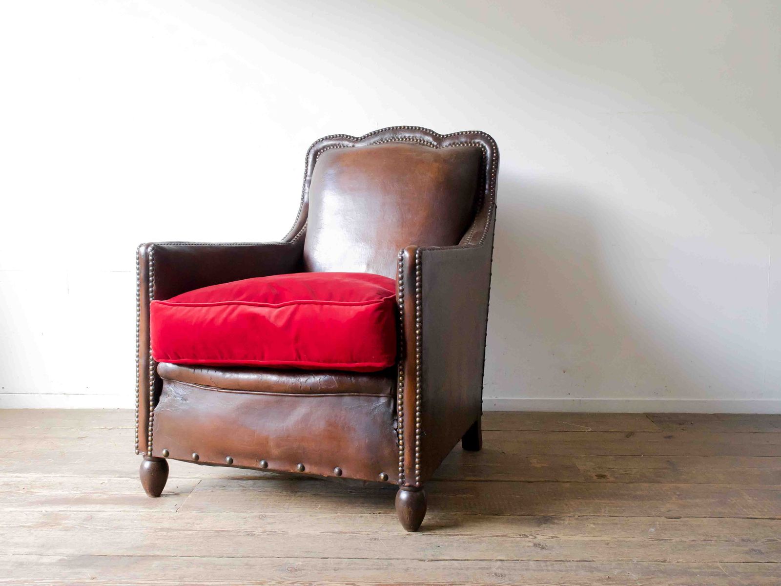 Leather Club Chair, 1920s, Vintage