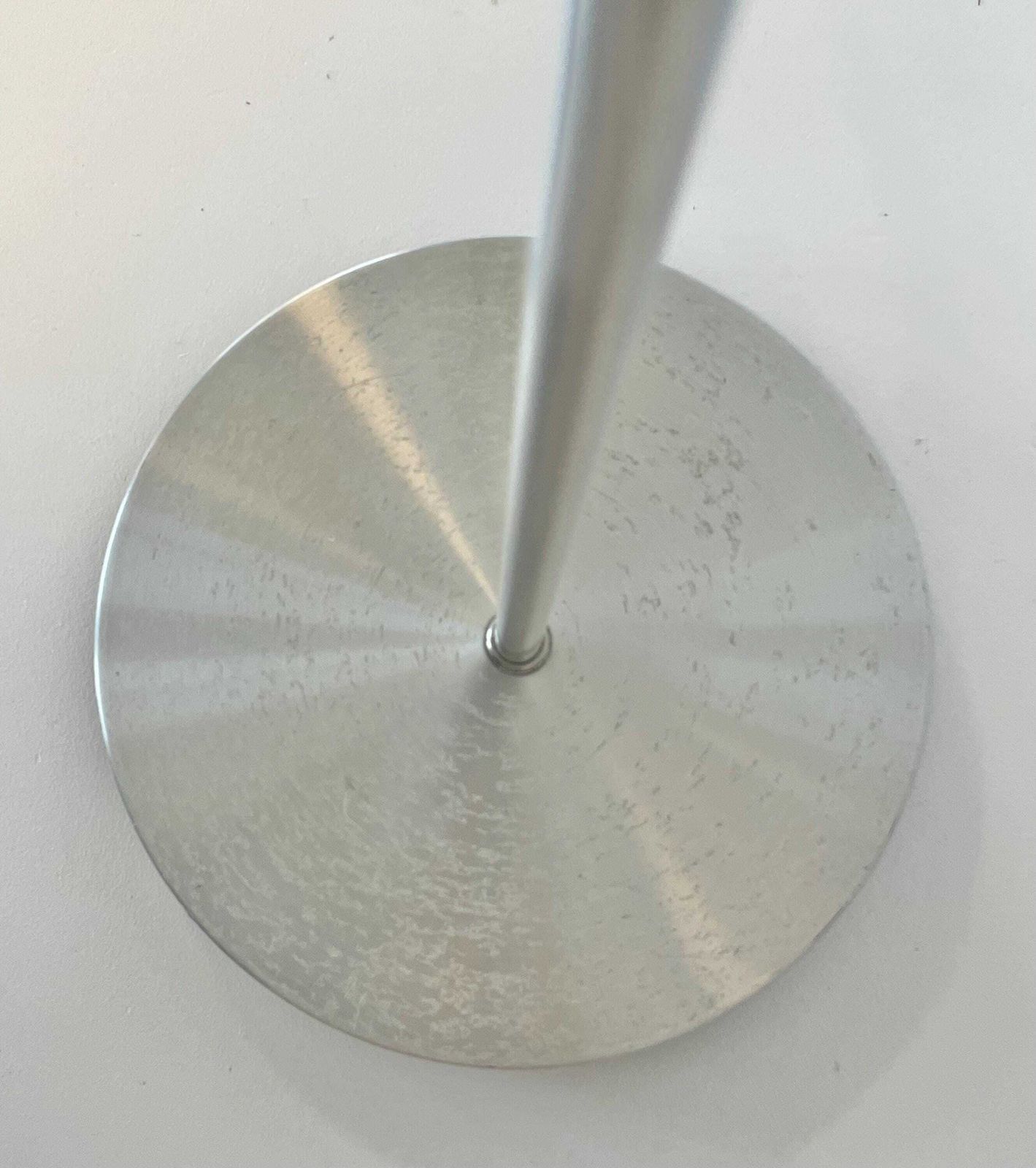 photo furniture Danish Vintage Mid Century Minimalist Design Floor Lamp In Silver Aluminium With Adjustable Twin Shades And Cool Plastic Details