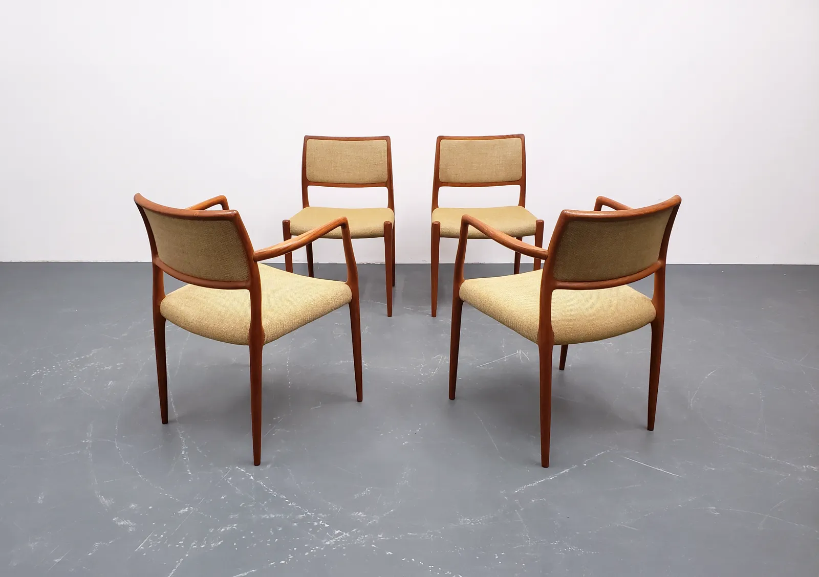 Set Of 4 Model 80 And 65 Dining Chairs By Niels Otto Møller