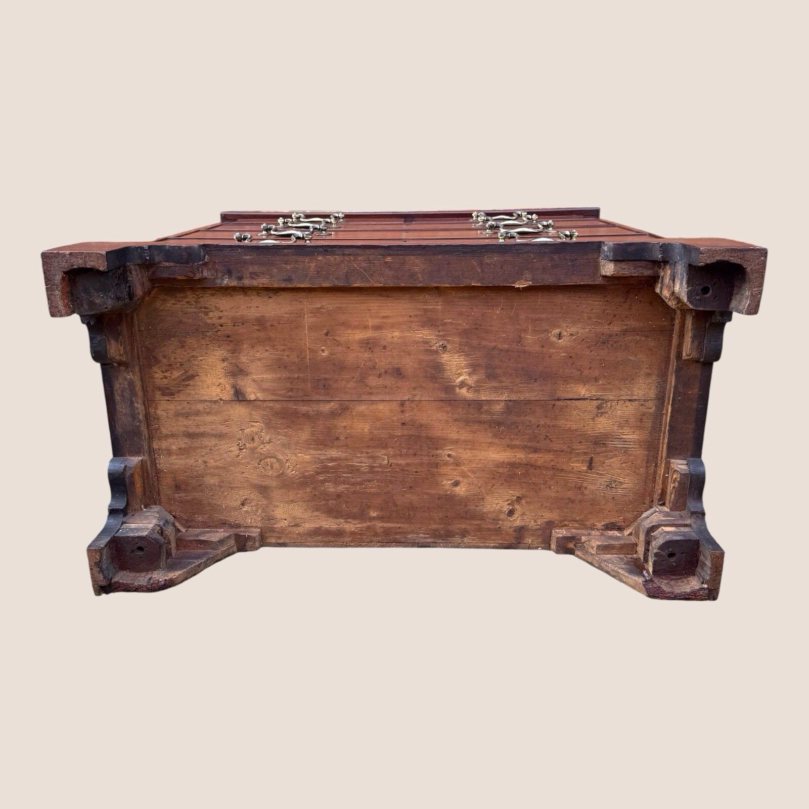 photo vintage Small Antique Georgian Cuban Mahogany & Walnut Crossbanded Chest Of Drawers