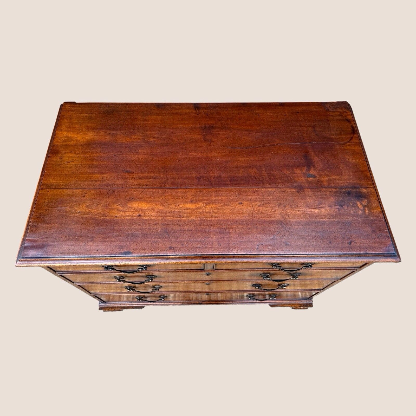 Antique George III 1790 Mahogany & Brass Chest Of 5 Drawers By J Moorcroft photo 1500.0