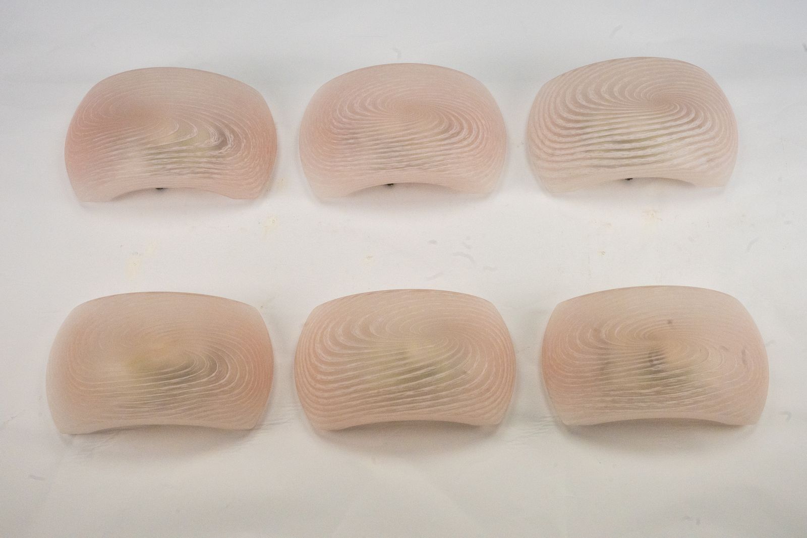 Set Of Six Pink Murano Glass Sconces. Italy 1970s photo for sale