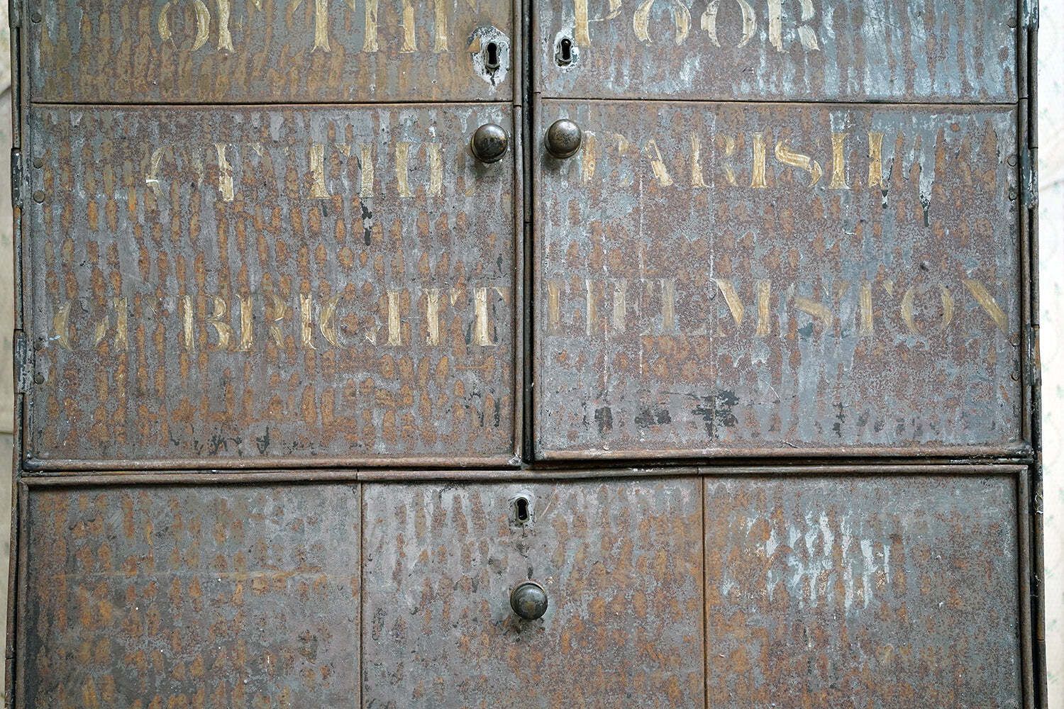 An Early 19thc Painted Metal Alms Cabinet; "Directors & Guardians Of The Poor Of The Parish Of Brighthelmston" C.1810 30 photo vintage