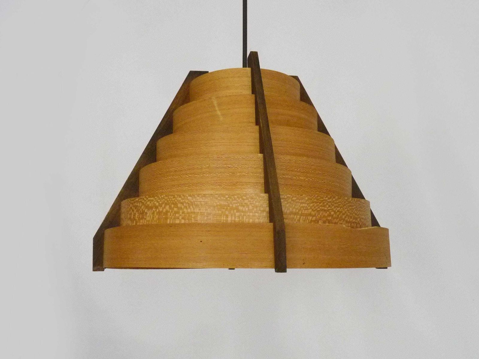 Scandinavian Pendant Light By Linus Bopp Limbach In Pine Slats. 1960s photo 489.0