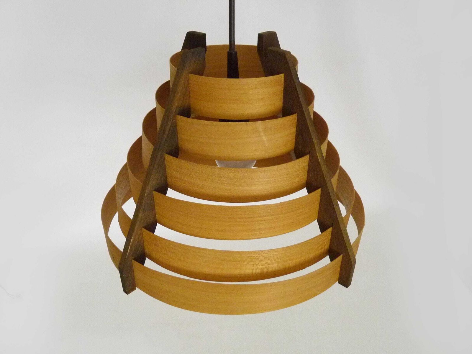 Scandinavian Pendant Light By Linus Bopp Limbach In Pine Slats. 1960s photo buy